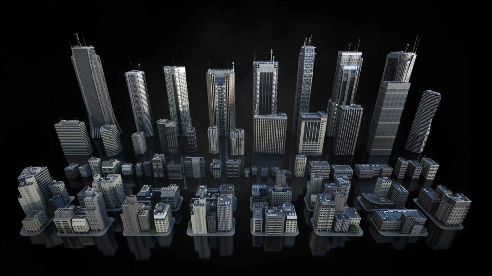 Neo Tokyo 未来都市3D资产包｜57个高精度赛博朋克建筑模型 - GFXHUB