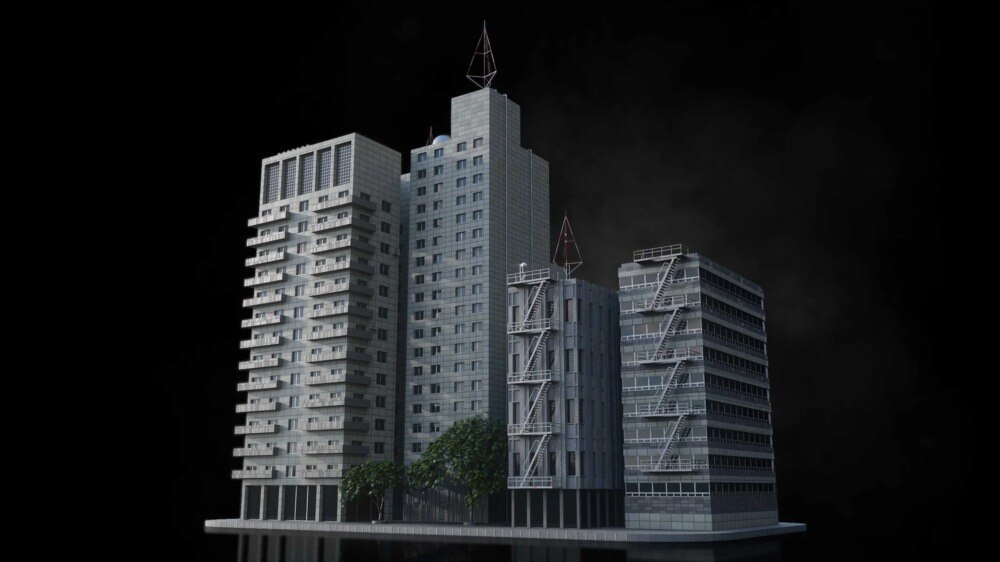 Neo Tokyo 未来都市3D资产包｜57个高精度赛博朋克建筑模型 - GFXHUB