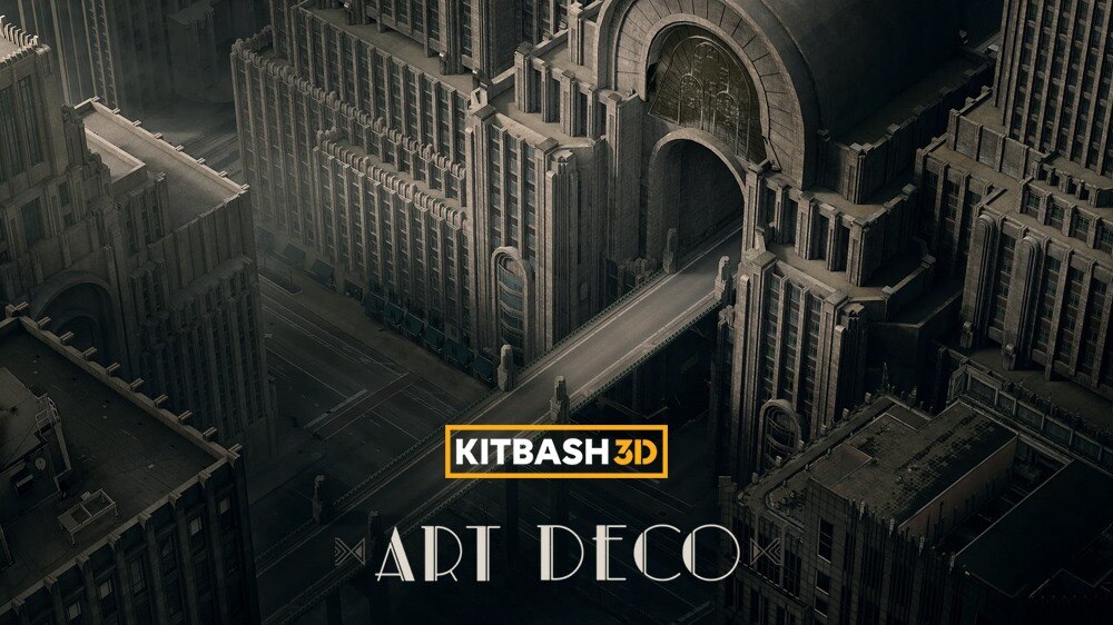 Art Deco 装饰艺术3D资产包｜69个复古奢华建筑模型 · 支持 Blender / Maya / FBX / OBJ