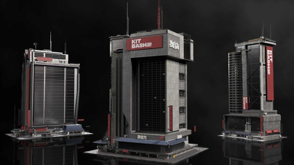 Neo Shanghai 上海未来东方巨城3D资产包｜76个高密度城市模型 - GFXHUB