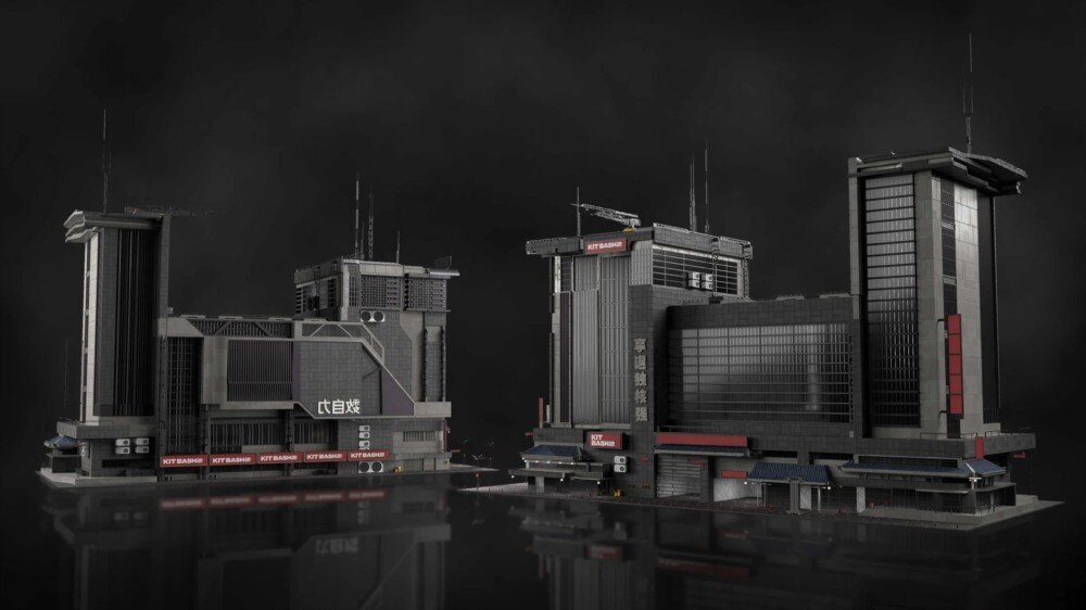 Neo Shanghai 上海未来东方巨城3D资产包｜76个高密度城市模型 - GFXHUB