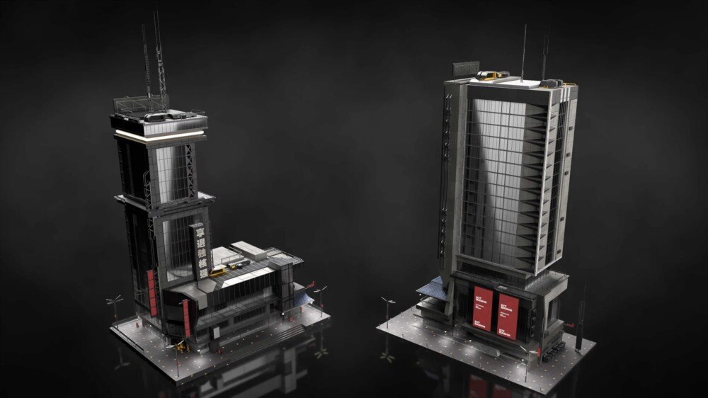 Neo Shanghai 上海未来东方巨城3D资产包｜76个高密度城市模型 - GFXHUB