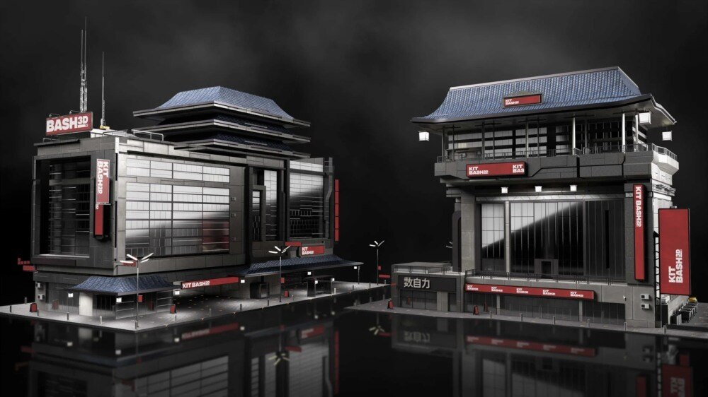 Neo Shanghai 上海未来东方巨城3D资产包｜76个高密度城市模型 - GFXHUB