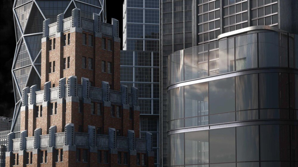 Every City 现代通用城市3D资产包｜217个模块化建筑模型 - GFXHUB