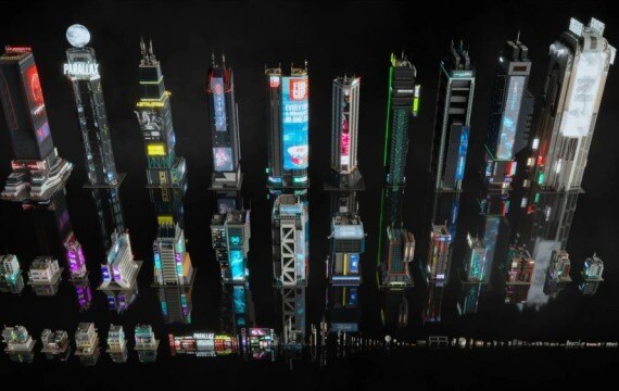 赛博朋克都市3D模型资产包 Kitbash3d – CyberPunk - GFXHUB