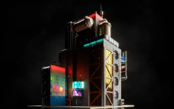 赛博朋克都市3D模型资产包 Kitbash3d – CyberPunk - GFXHUB