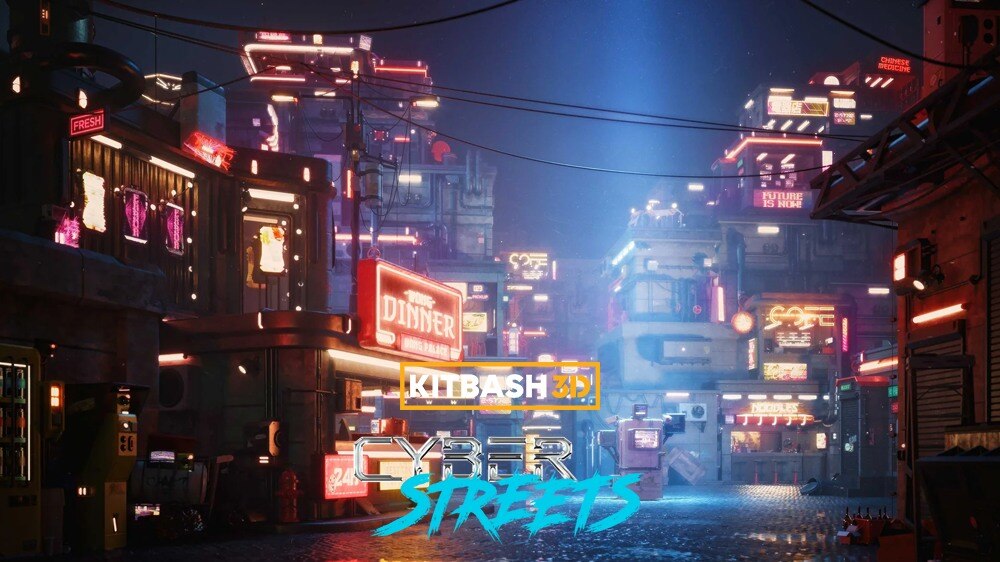 Cyber Streets 赛博朋克3D资产包｜114个未来都市建筑3D模型 · 全格式兼容 - GFXHUB