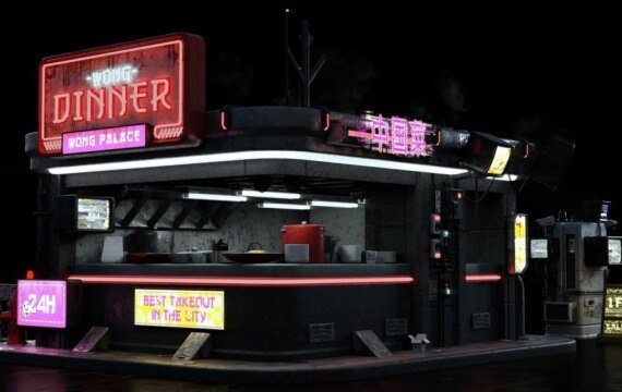 Cyber Streets 赛博朋克3D资产包｜114个未来都市建筑3D模型 · 全格式兼容 - GFXHUB