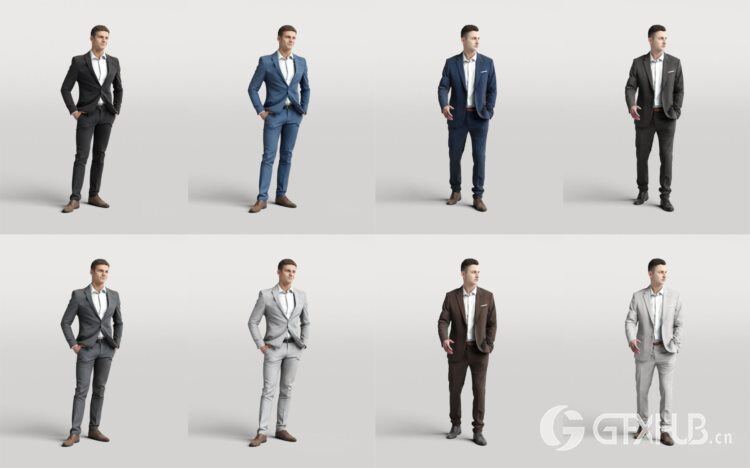 高精度办公商务人士3D模型 Humano 3D People Vol. 01 Business