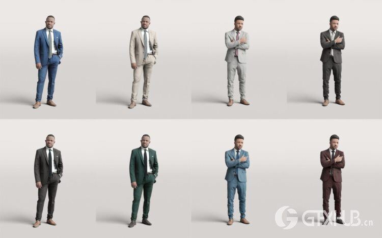 高精度办公商务人士3D模型 Humano 3D People Vol. 01 Business