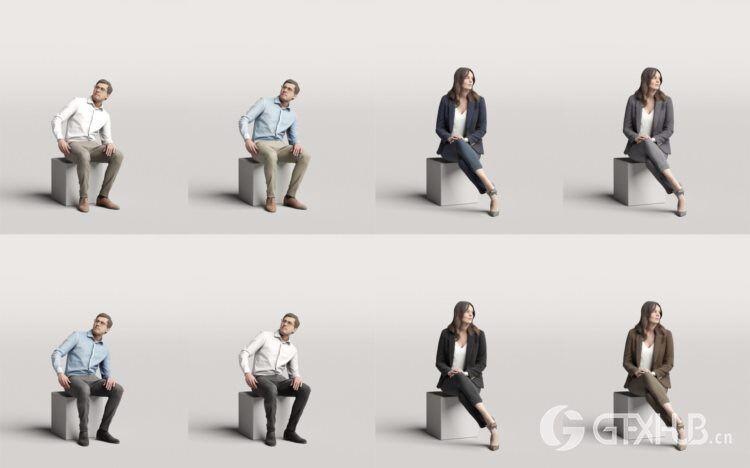 高精度办公商务人士3D模型 Humano 3D People Vol. 01 Business