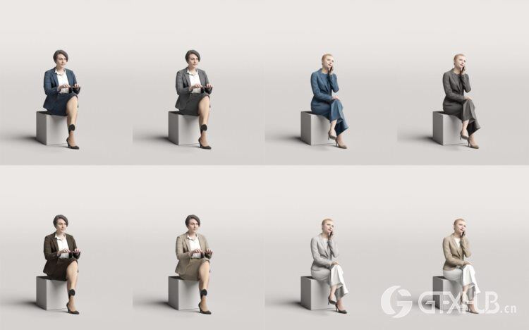 高精度办公商务人士3D模型 Humano 3D People Vol. 01 Business