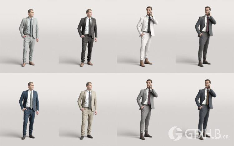 高精度办公商务人士3D模型 Humano 3D People Vol. 01 Business
