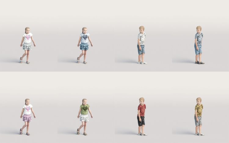 高精度休闲人士3D模型 Humano 3D People Vol. 02 Casual (MAXSKPC4DRHINOOBJFBX)