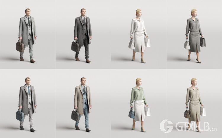 优雅的商务人士3D模型 Humano 3D People Vol. 03 Elegant
