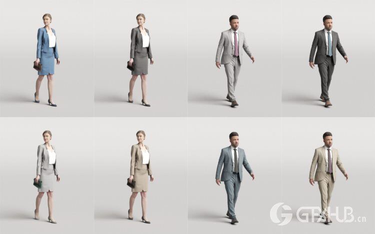 优雅的商务人士3D模型 Humano 3D People Vol. 03 Elegant