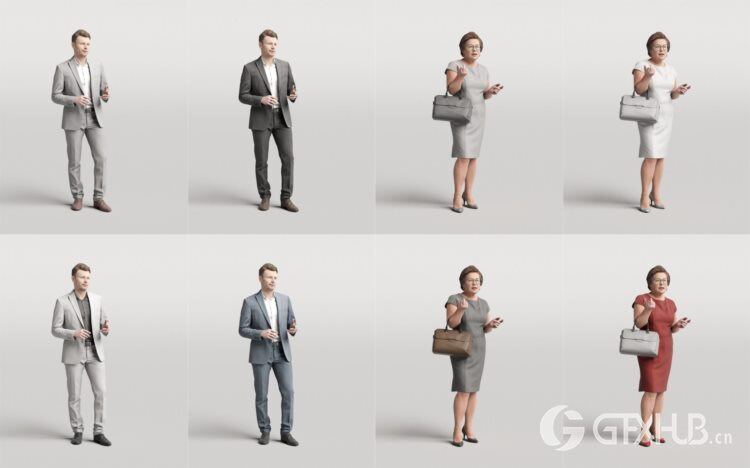 优雅的商务人士3D模型 Humano 3D People Vol. 03 Elegant