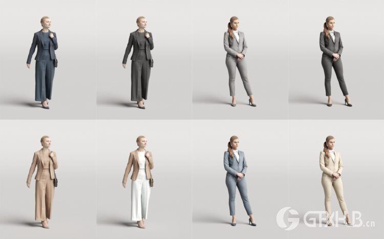 优雅的商务人士3D模型 Humano 3D People Vol. 03 Elegant
