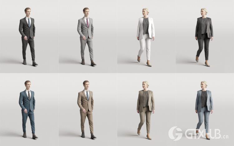 优雅的商务人士3D模型 Humano 3D People Vol. 03 Elegant