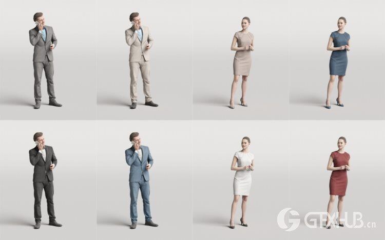 优雅的商务人士3D模型 Humano 3D People Vol. 03 Elegant