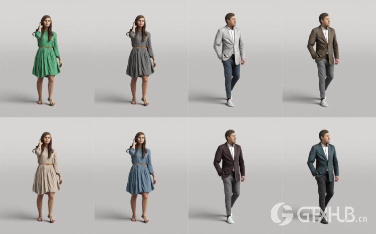 优雅的商务人士3D模型 Humano 3D People Vol. 03 Elegant