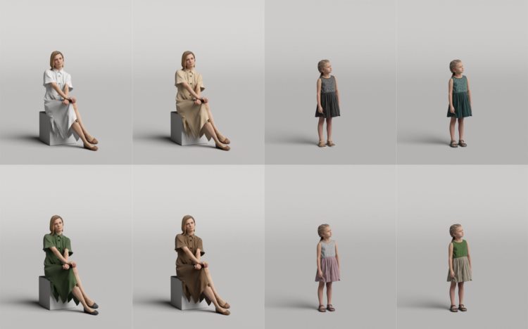 高精度休闲时尚人士3D模型 Humano 3D People Vol. 04 Diverse (MAXSKPC4DRHINOOBJFBX)