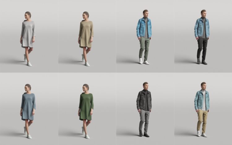 高精度休闲时尚人士3D模型 Humano 3D People Vol. 04 Diverse (MAXSKPC4DRHINOOBJFBX)