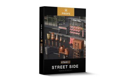 街道公共设备3D模型 Kitbash3d – StreetSide (MAX\MA\OBJ\FBX)