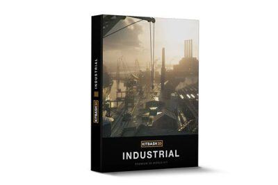 港口码头工厂3D模型 Kitbash3D – Industrial (MA\OBJ\FBX)