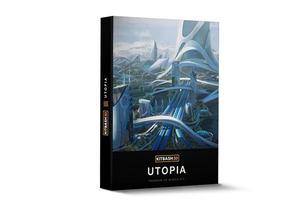 未来科幻城市3D模型 Kitbash3D - Utopia (格式：MAMAXBLENDEUNITYUEC4D)