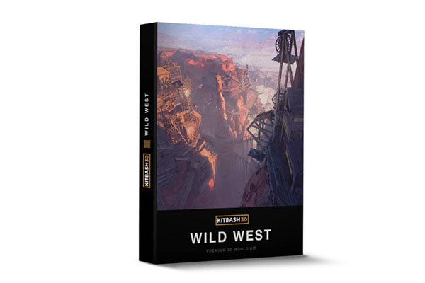 西部蛮荒地区峡谷木屋楼房3D模型 Kitbash3D - Wild West (MAXMAOBJFBX)