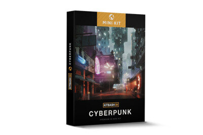 野兽派未来贫民窟3D模型 KitBash3d – Mini Kit – Cyberpunk (MAX\FBX)