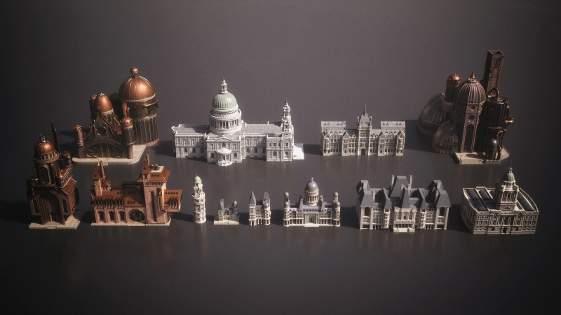 巴黎维多利亚贵族楼房建筑3D模型 KitBash3D – Mini Kit Aristocracy (MAXOBJFBXMTL)