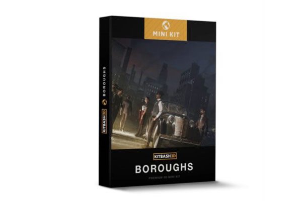 工业时代城镇建筑楼房3D模型 KitBash3D - Mini Kit Boroughs (MAXMTLFBXOBJ)