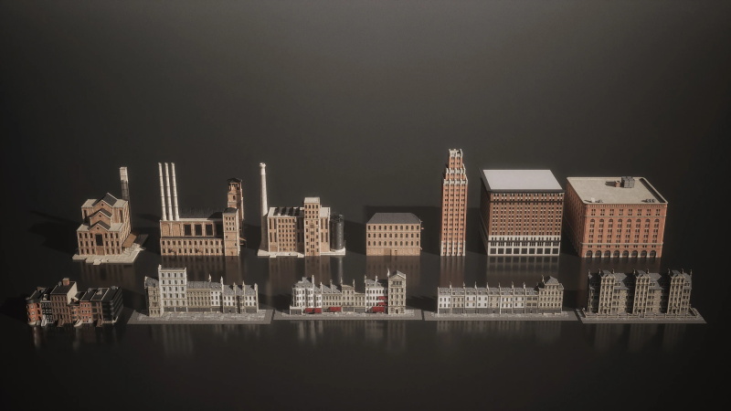 工业时代城镇建筑楼房3D模型 KitBash3D - Mini Kit Boroughs (MAXMTLFBXOBJ)