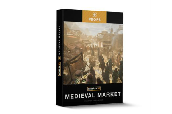 中世纪街道市场3D模型 KitBash3D - Props Medieval Market (OBJ/FBX/MAX)