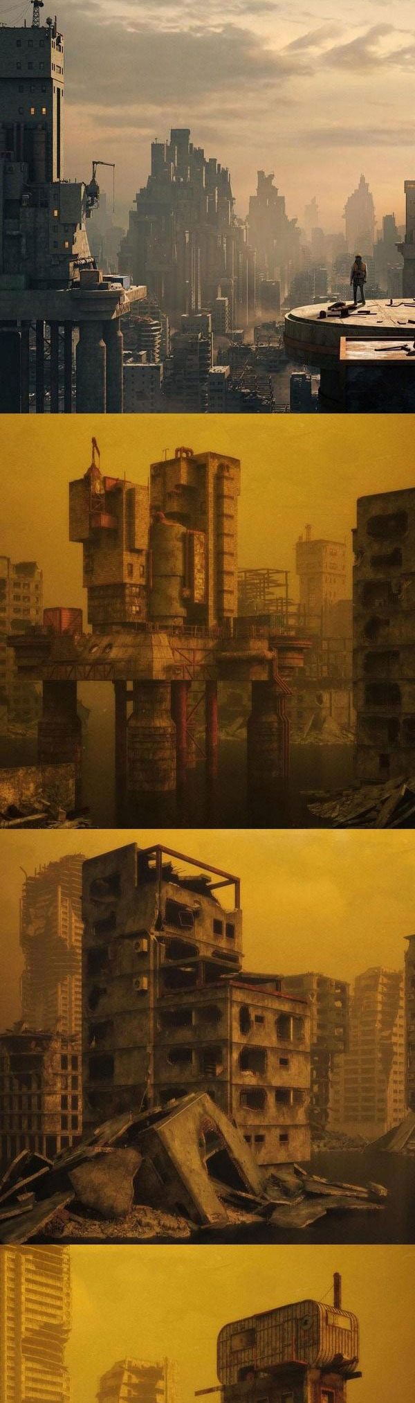 废墟建筑垃圾场基础设施 Kitbash3D - Mini Kit Post-Apocalypse(MAMAXFBXOBJ)
