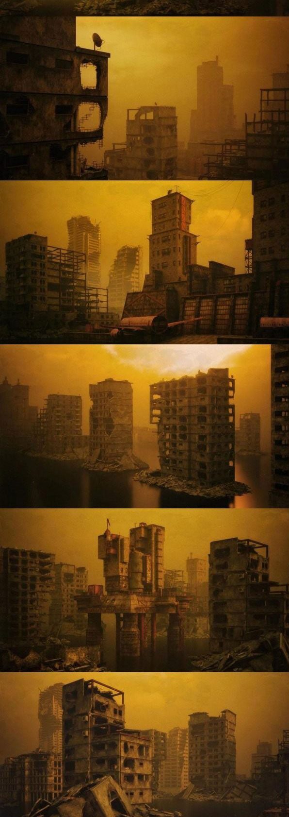废墟建筑垃圾场基础设施 Kitbash3D - Mini Kit Post-Apocalypse(MAMAXFBXOBJ)
