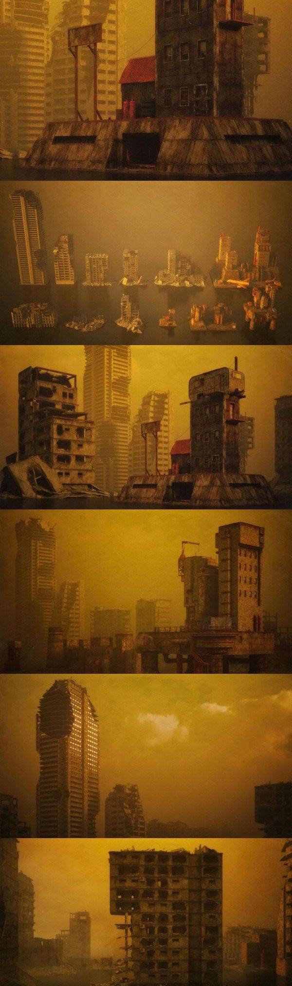 废墟建筑垃圾场基础设施 Kitbash3D - Mini Kit Post-Apocalypse(MAMAXFBXOBJ)