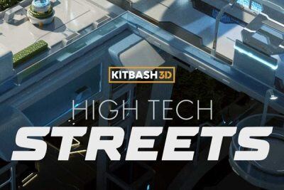 高科技街道3d模型 Kitbash3D – Props: High Tech Streets (MAX\FBX\OBJ)