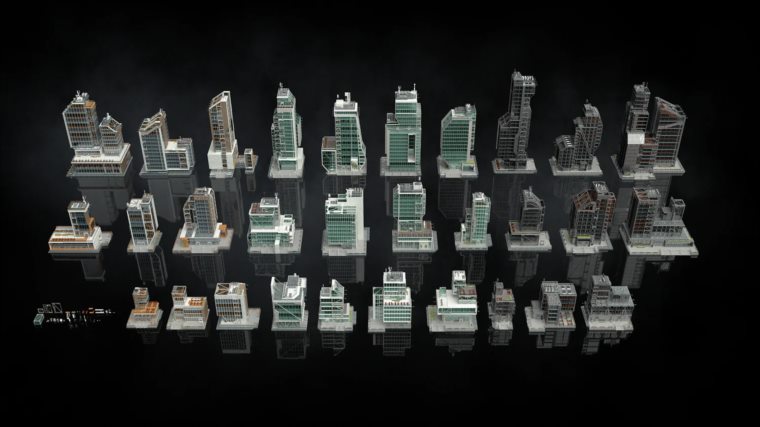 现代新兴大都市科技园区购物中心3D模型 Kitbash3D - Arch Vogue (MAXMAOBJFBXBlenderC4D)