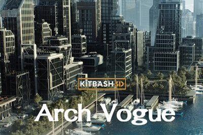 现代新兴大都市科技园区购物中心3D模型 Kitbash3D – Arch Vogue (MAX\MA\OBJ\FBX\Blender\C4D)
