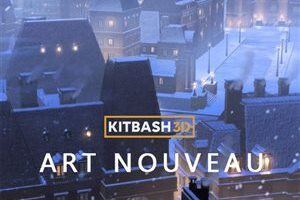 巴黎罗马伦敦新古典主义风格3D模型 Kitbash3D – Art Nouveau (MA\MAX\C4D\BLEND\FBX\OBJ)