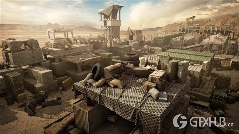 军事设施战场武器3D模型 KitBash3D - Military Outpost (MAXFBXOBJ)