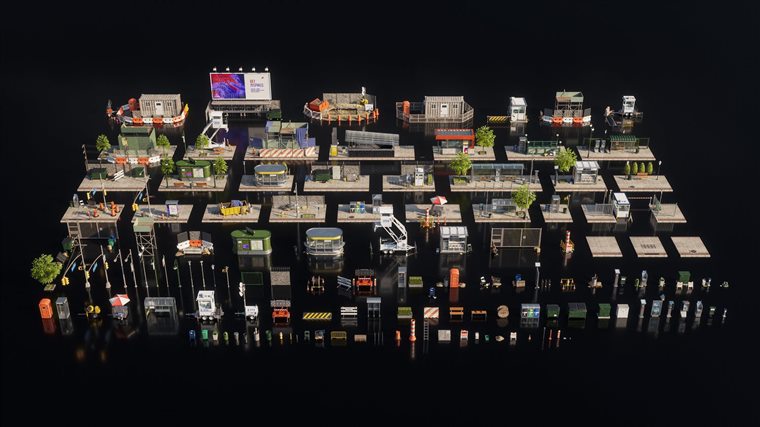 城市街道基础设施3D模型 Kitbash3D – City Streets (C4DOBJFBX)