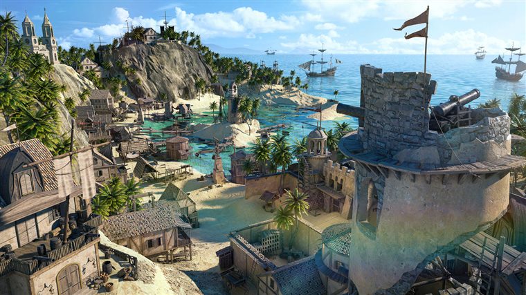 班牙风格庄园码头市场教堂 Kitbash3D – Treasure Island (MAXOBJFBX)
