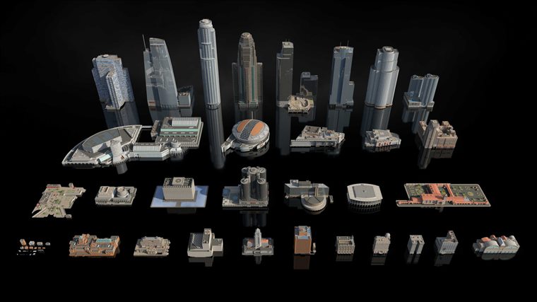 洛杉矶城市建筑3D模型 Kitbash3D – Los Angeles (MAXOBJFBX)