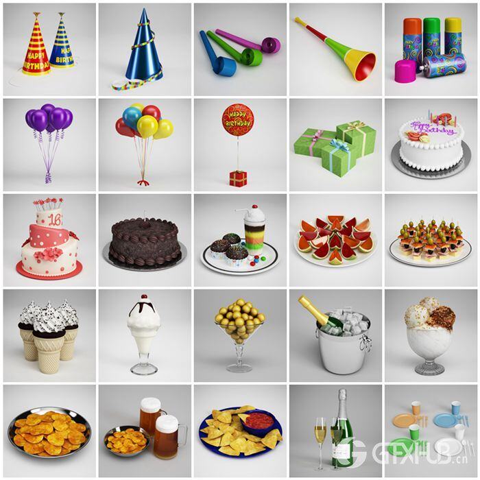 CGAxis第13卷派对食品3D模型 CGAxis Models Volume 13 Party