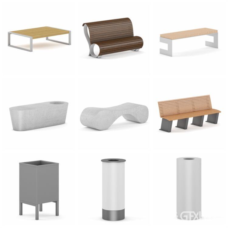 CGAxis第30卷街道设备3D模型 CGAxis Models Volume 30 Street Equipment