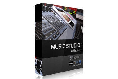 CGAxis第31卷乐器吉他钢琴3D模型 CGAxis Models Volume 31 Music Studio